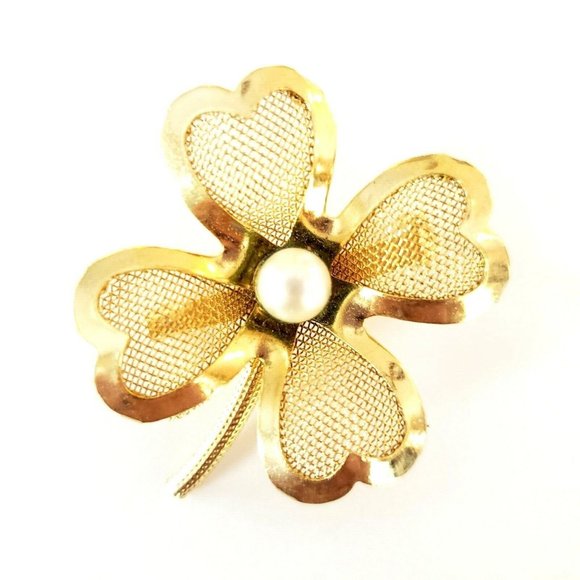 Vintage Signed Coro Four Leaf Clover Pin - Picture 9 of 12